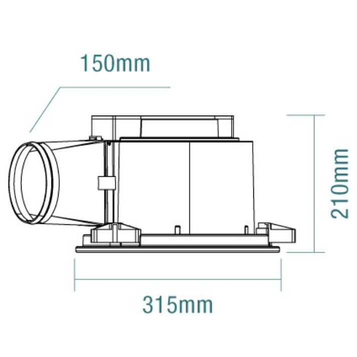 Flow 240 / 295 Round or Square Exhaust Fan Model Number: MXFFS30W Low profile design ideal for installation in bathroom, laundry and any residential and apartments applications Swivel quick mount base for easy installation PP plastic housing with ABS fascia Built in thermal overload protection Side ducting access outlet with draft stopper included
